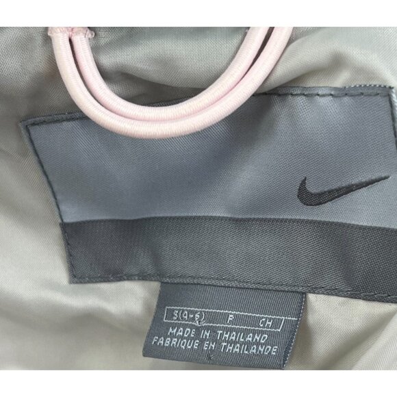 Vintage Nike Quilted Vest Womens Small Pink Faux Fur Collar Running Full Zip Y2K - Picture 3 of 14